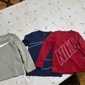 Boys Nike long sleeve dri fit shirts